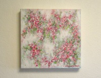 FLORAL PINK - abstraktes Leinwandbild auf 3,5cm dickem Galeriekeilrahmen 30cmx30cm 5