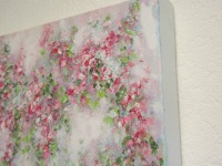 FLORAL PINK - abstraktes Leinwandbild auf 3,5cm dickem Galeriekeilrahmen 30cmx30cm 6