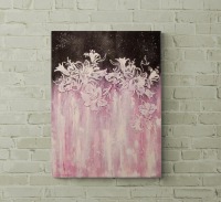 MAGICAL LILIES - Mixed-Media Blumenbild mit Lilien auf Leinwand mit Glitter