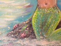 CARIBBEAN MERMAID - Acrylbild mit Meerjungfrau am Strand 60cmx60cm - Christiane Schwarz 9