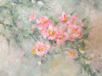 DREAMY WILDROSES - romantisches Blumenbild mit Glitter im Shabby-Chic-Look 60cmx60cm 8