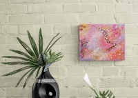 ORIENTAL FRAGRANCE - abstraktes Acrylbild flieder-rosa auf Leinwand 30cmx24cm 2