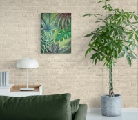 JUNGLE LEAVES - Bild mit tropischen Blättern und Regentropfen auf Leinwand 60cm x 80cm 8