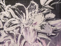 MAGICAL LILIES - Mixed-Media Blumenbild mit Lilien auf Leinwand mit Glitter 8