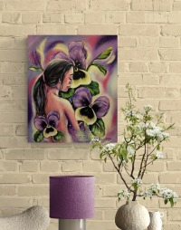 MAGICAL VIOLET GARDEN - romantisches Stiefmütterchenbild von Christiane Schwarz 50cmx60cm 4