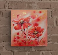 MOHNBLÜTEN - Bild mit Mohnblumen auf Leinwand 30cmx30cmx3,6cm von Christiane Schwarz 4