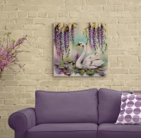 NESTING SWAN - modernes romantisches Schwanengemälde von Christiane Schwarz 60cmx60cm 4