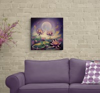 THE GLOW OF THE WATER LILIES - mystisches Kunstwerk mit Seerosen von der Künstlerin Christiane