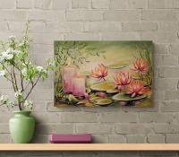 Acrylgemälde WATER LILY ROMANCE - mystisches Seerosenbild von der Künstlerin Christiane Schwarz 2