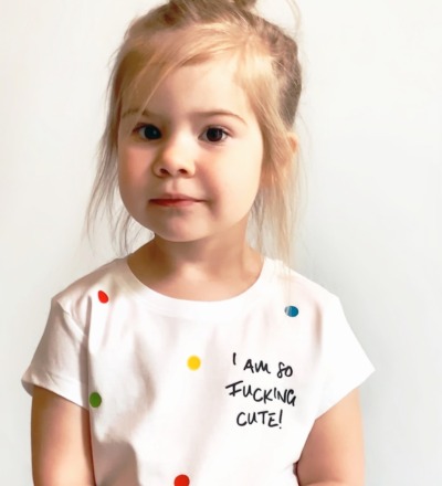 T-Shirt Cute - Kinder-Shirt weiß bunte Punkte