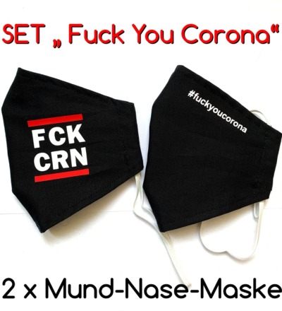2x Mund-&amp; Nasenbedeckung - Fuck You Corona