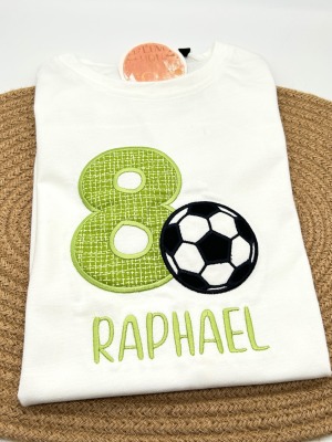 Fußball Geburtstagsshirt, 1. bis 9. Geburtstag, personalisierbar mit Zahl und Namen - Fußball