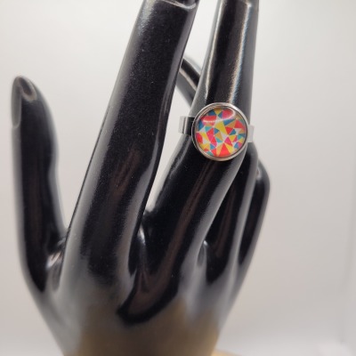 Colourful - Ring Cabochon 12mm silber