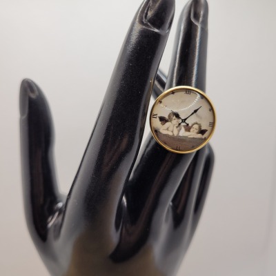 Angel oclock - Ring Cabochon 20mm gold