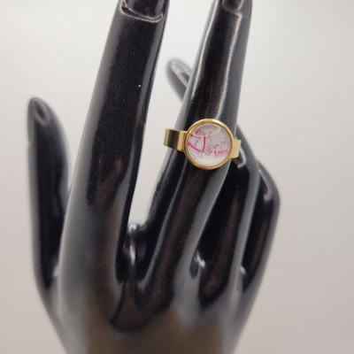 Love - Ring Cabochon 10mm gold