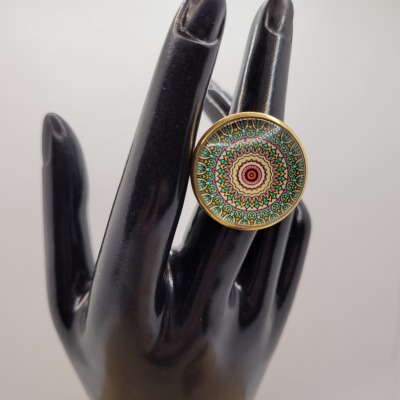 Mandala - Ring Cabochon 25mm gold