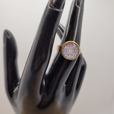 Mandala 2 - Ring Cabochon 12mm gold