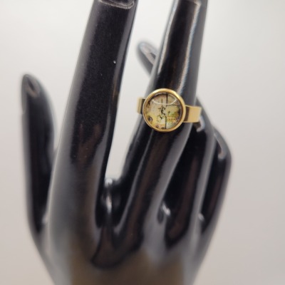 Mechanik - Ring Cabochon 10mm gold