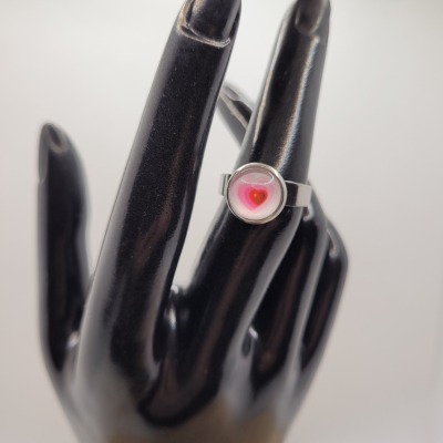 Pink Love - Ring Cabochon 10mm silber