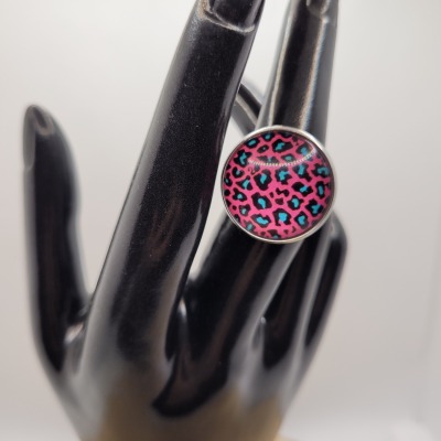 Pink Leo - Ring Cabochon 20mm silber