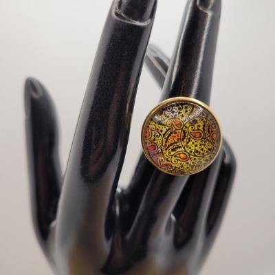 Yellow Namaste - Ring Cabochon 20mm gold