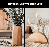 Holzvasen-Set Wooden Love