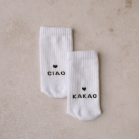 Socken Ciao Kakao weiße Tennissocken mit Spruch 3