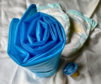 Wickelunterlage abwaschbar wasserdicht Uni Blau 5