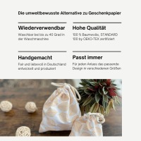 Geschenkbeutel Stoff | Stoffbeutel gelb Federn 6