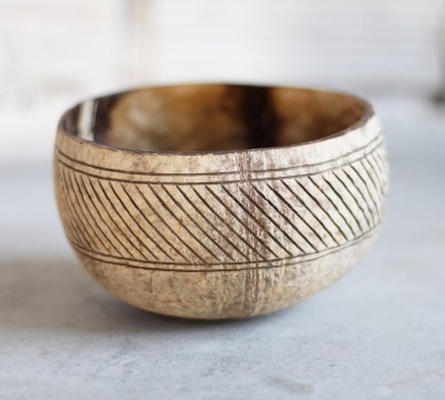 Kokosnuss Schale Stripes - Ideal für Bowls, Müsli und Dips