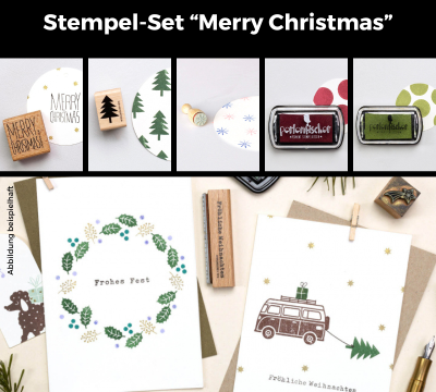 Stempel-Set Merry Christmas - Hergestellt in Deutschland