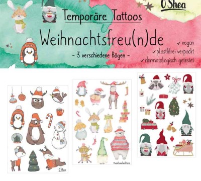 Kindertattoos Weihnachtsfreu n de - Temporäre Tattoos für Kinder