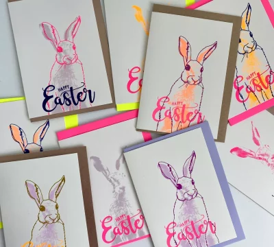 Klappkarte Happy Easter - In Deutschland in Handarbeit gedruckt