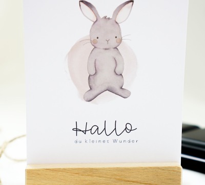 Postkarte Kleines Wunder Hase - Von Hand illustriert