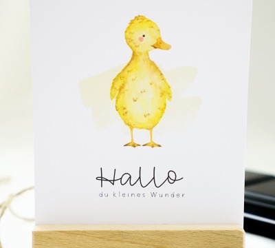 Postkarte Kleines Wunder Ente - Von Hand illustriert