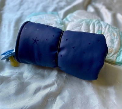 Wickelunterlage abwaschbar wasserdicht Sterne blau - Handgefertigt in Deutschland