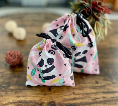 Geschenkbeutel Stoff | Stoffbeutel rosa Koala - Handgefertigt in Deutschland