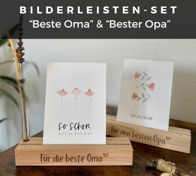 Bilderleisten-Set Bester Opa + Beste Oma - Handgefertigt in Deutschland