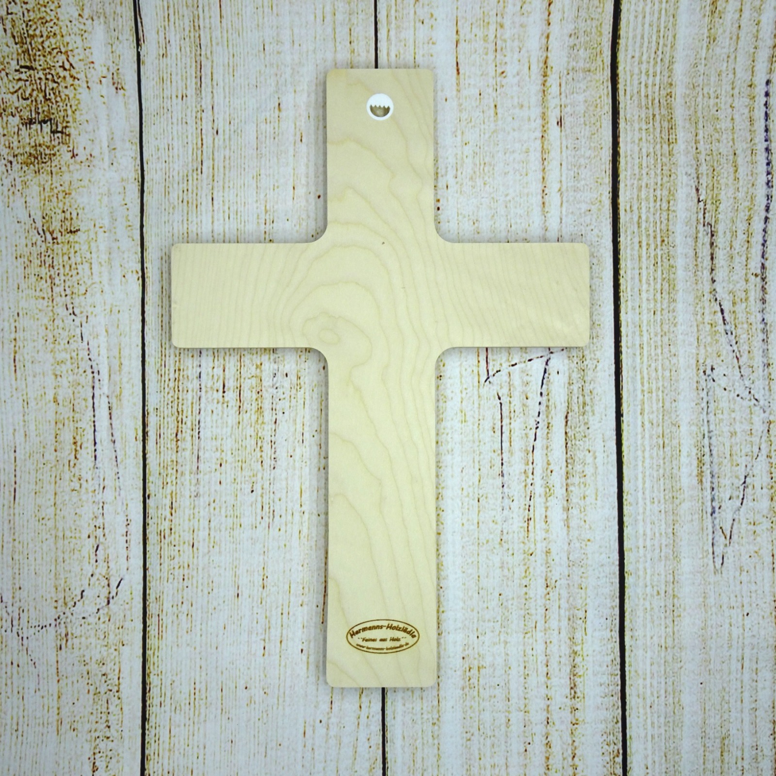 Holzkreuz mit Fusingglas in grün Kreuz aus Ahorn 5