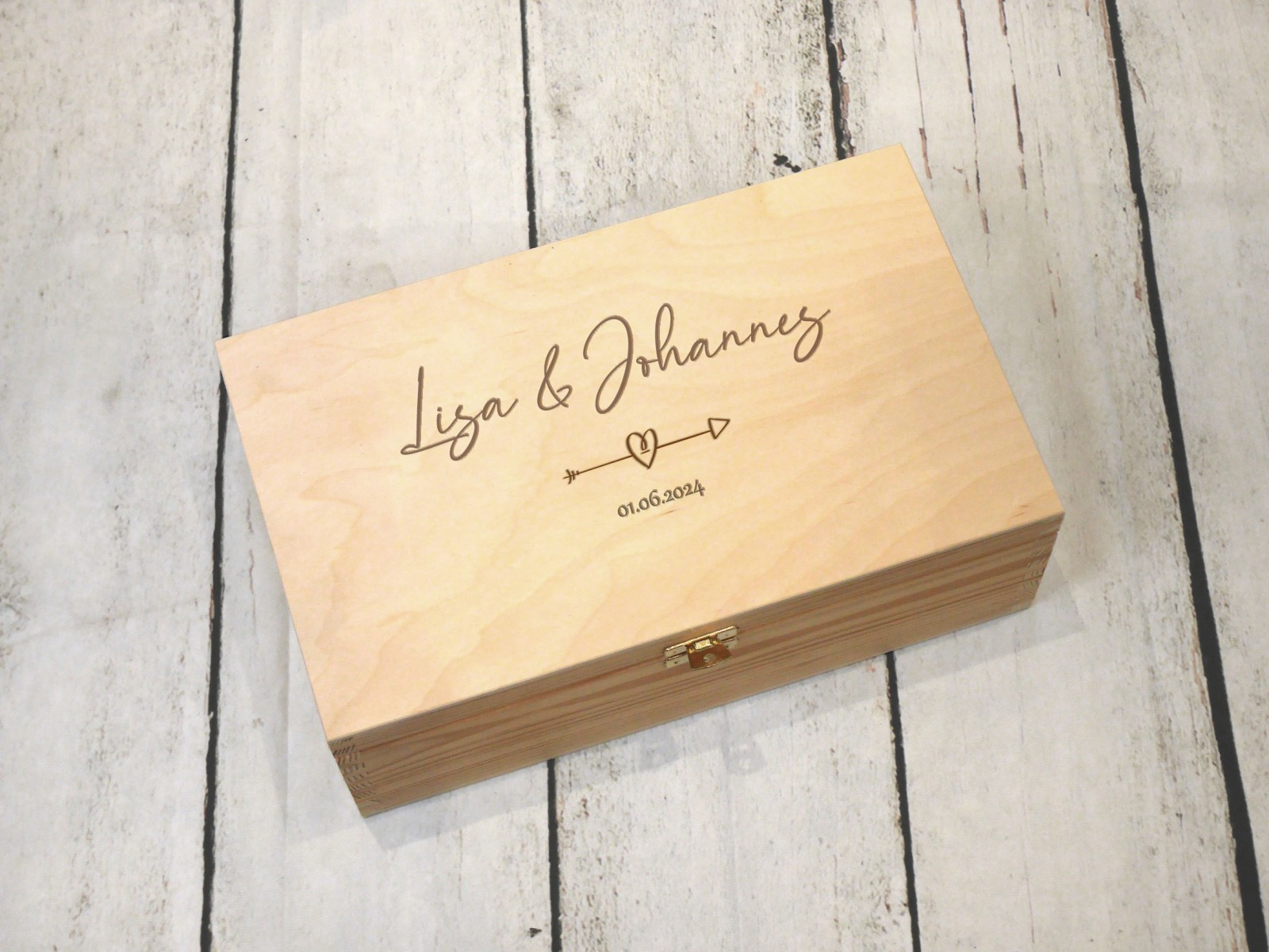 Memorybox zur Hochzeit personalisiert mit Name, Datum und Wunschmotiv Erinnerungsbox