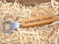 Aufmachen- Polizei Personalisierter Flaschenöffner aus Holz 2