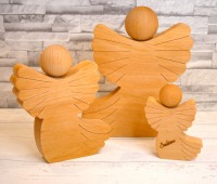 Engel aus Holz mit persönlicher Gravur 3