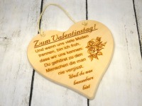 Herz aus Holz zum hängen mit Gravur Zum Valentinstag