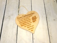 Herz aus Holz zum hängen mit Gravur Zum Valentinstag 2