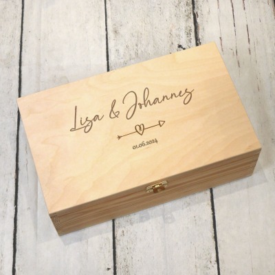 Memorybox zur Hochzeit personalisiert mit Name, Datum und Wunschmotiv Erinnerungsbox