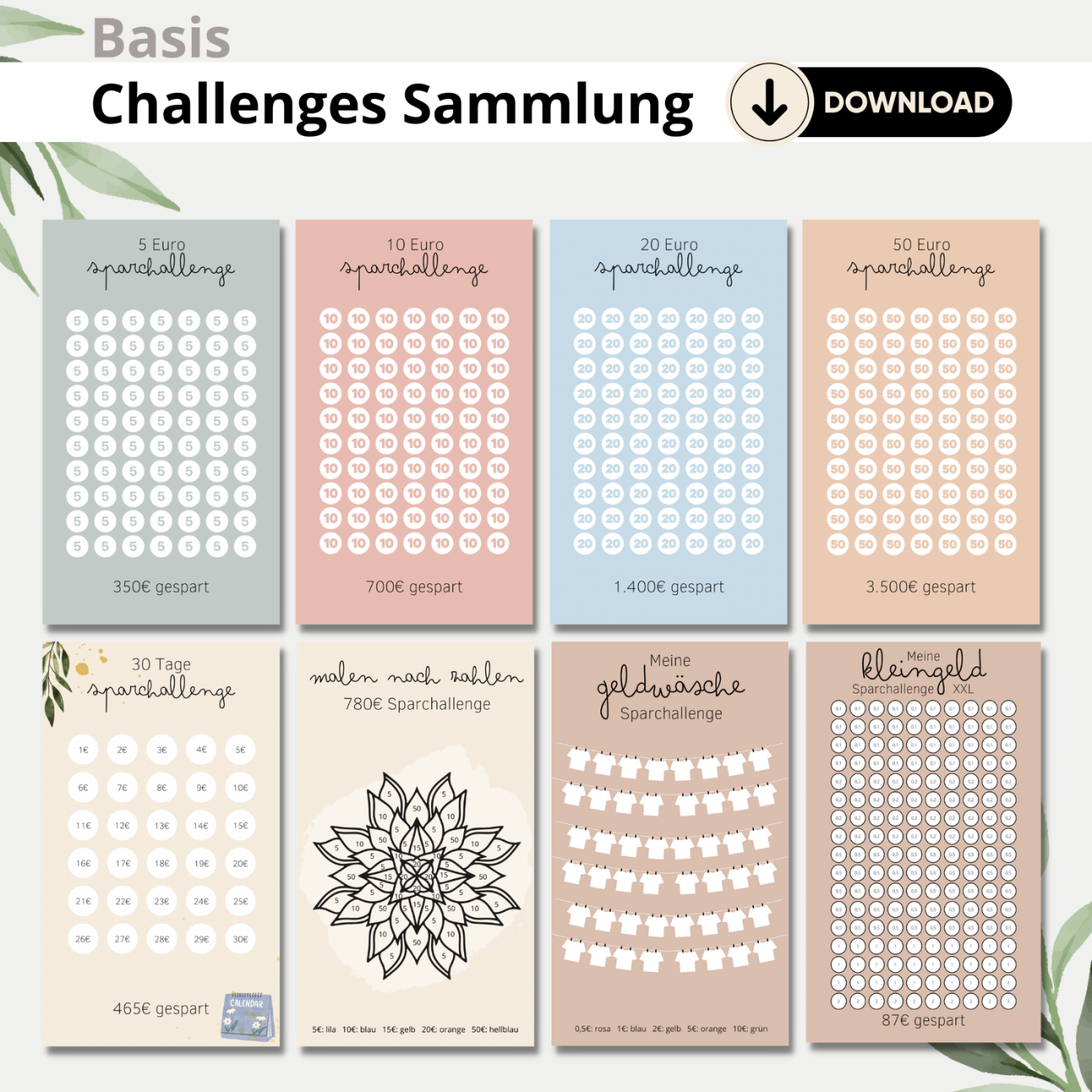 8 Sparchallenges Sammlung Basis Digital