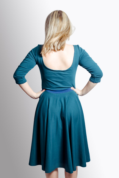 Organic dress Vrida smaragd/ blue 3