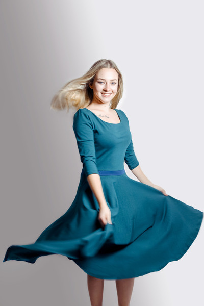 Organic dress Vrida smaragd/ blue 4