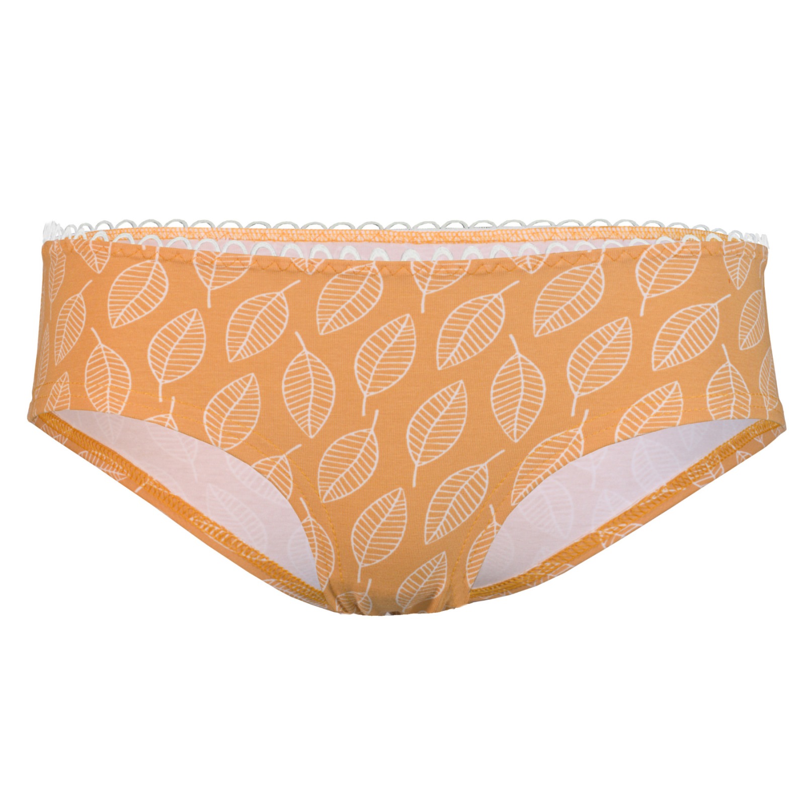 Bio hipster panties Muster Blaetter curry yellow