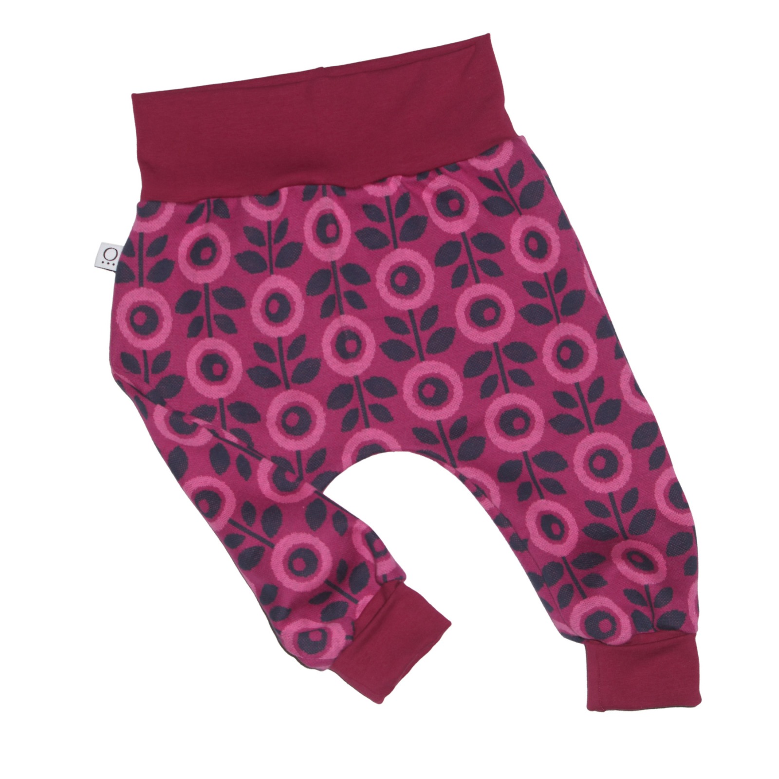 Jaquard baggy trousers Jacki with growth adaption, Daisy berry 2